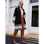 Women's Long Sequin Cardigan Jacket V-Neck Loose Fit Plus Size