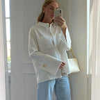 Women's Long Sleeve Shirt Loose Fit Casual Spring Top