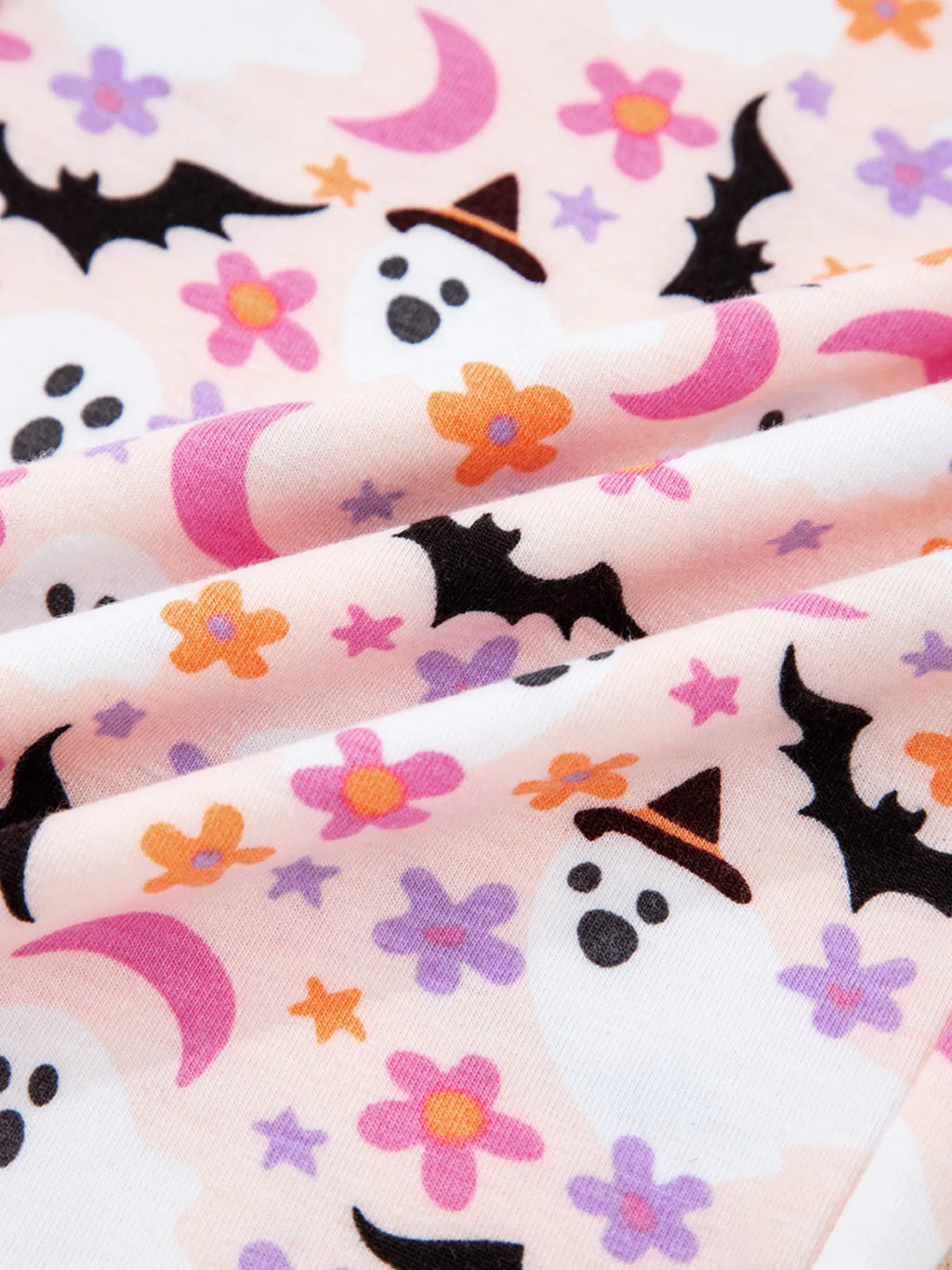 Sarah Express Women's Halloween Ghost Print Button Up Top and Pants Lounge Set