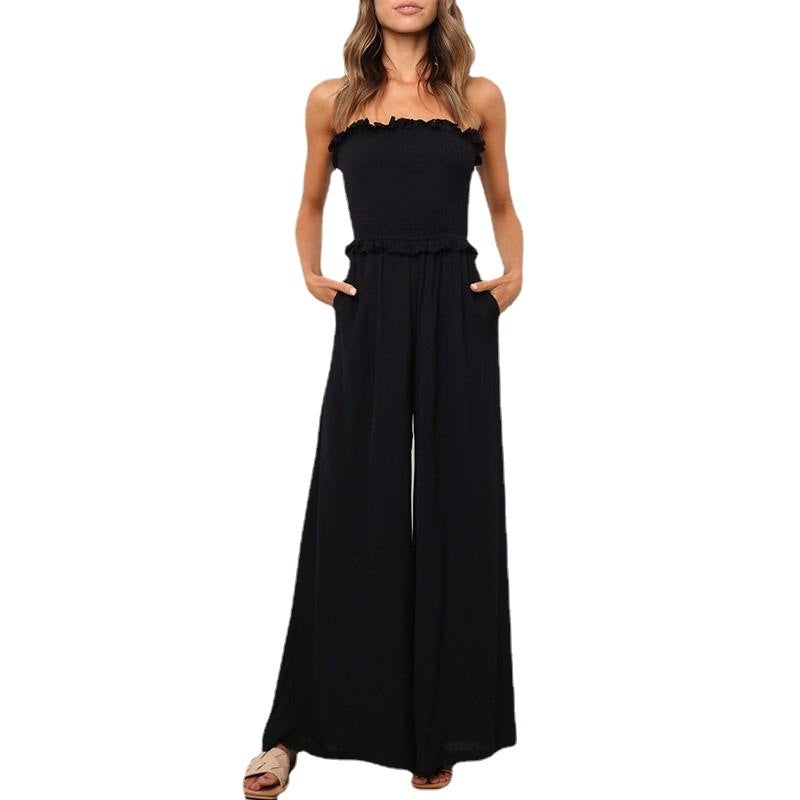 Women's Sleeveless Wide Leg Jumpsuit Casual Loose Fit