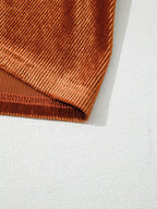 Sarah Express Women's Velvet Ribbed Texture Square Neck Slim Puff Sleeve Top