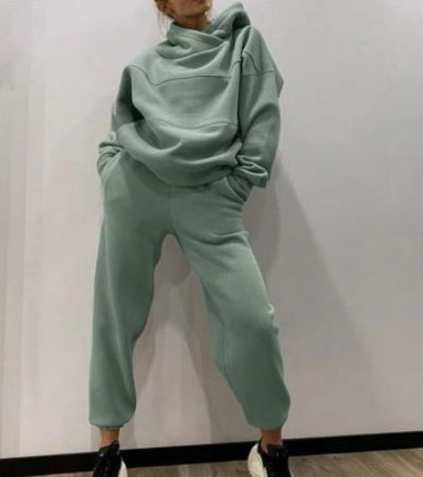 Women's Sweater Fleece & Pants Set - Casual Two-Piece Loungewear Tracksuit
