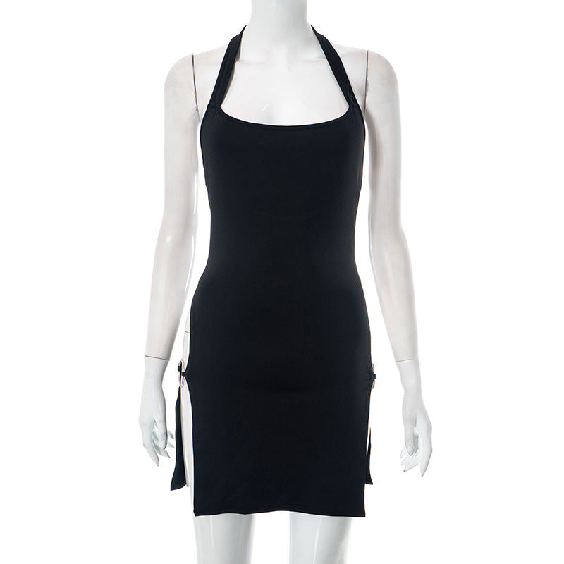 Backless Halter Bodycon Dress Mini Hollow-Out