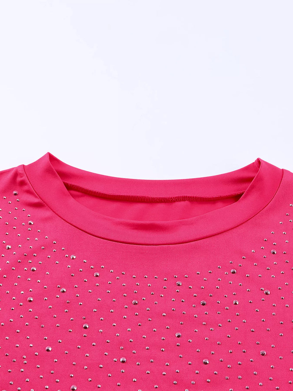 Sarah Express Women's Rhinestone Round Neck Long Sleeve Bodysuit