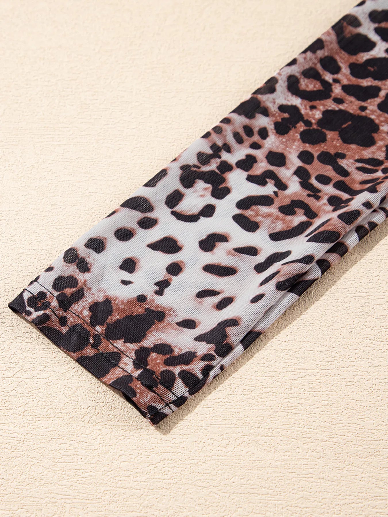 Sarah Express Women's Leopard Print Long Sleeve Mock Neck Bodysuit