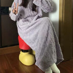 Women's Coral Fleece Nightgown - Long Sleeve Winter Sleep Dress with Pockets - Warm Loungewear