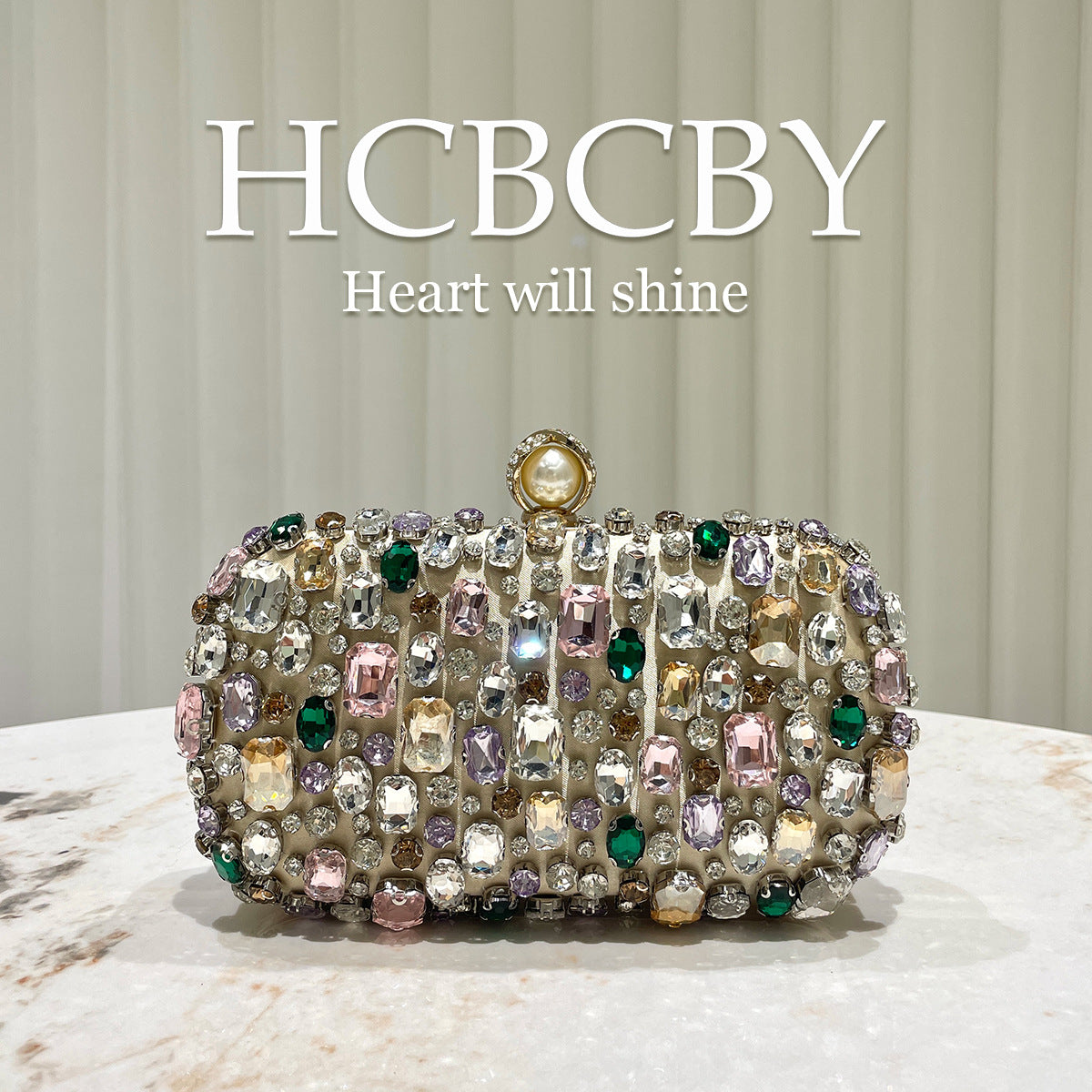 Sarah Express Elegant Gold Rhinestone Evening Clutch with Chain Strap - Women's Formal Handbag Gold