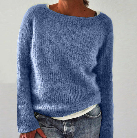 Women's Knit Sweater Casual Plain Fine Wool Moderate Thickness Long Sleeve