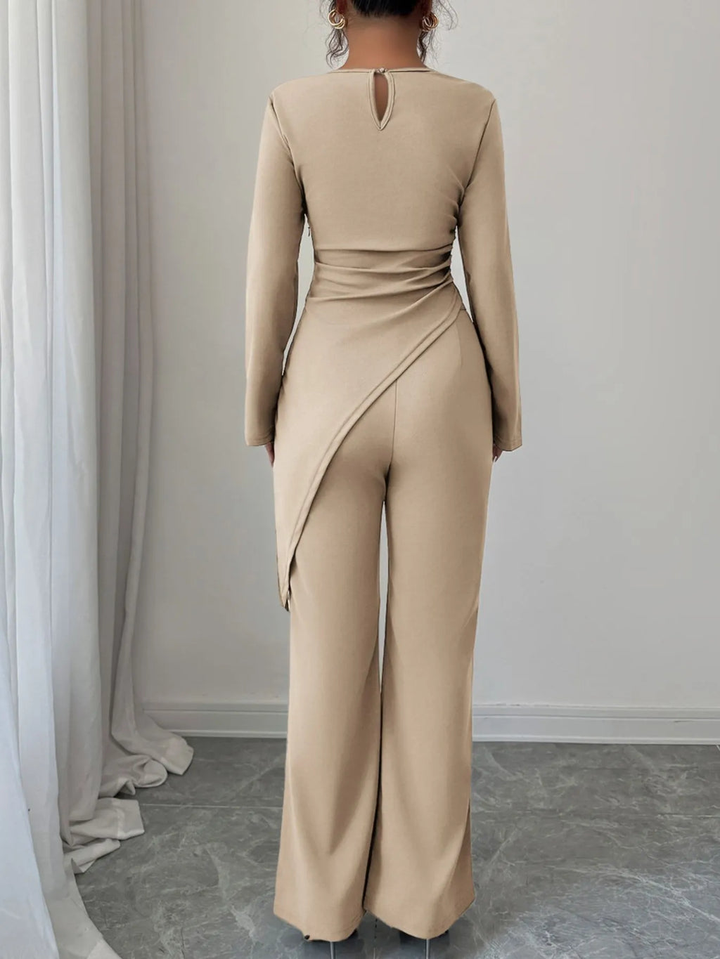 Sarah Express Women's Asymmetric Long Sleeve Top and Pants Set