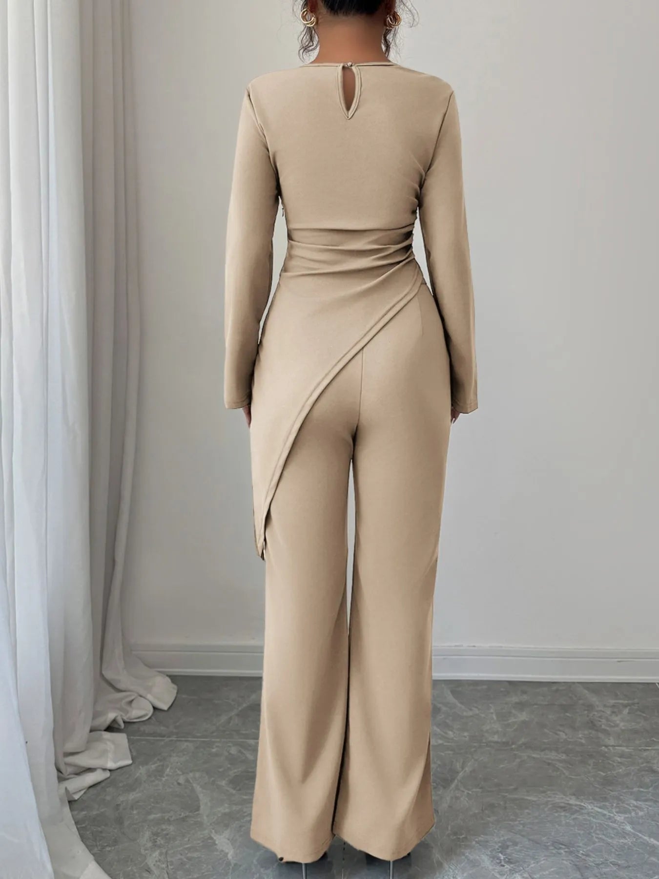 Sarah Express Women's Asymmetric Long Sleeve Top and Pants Set