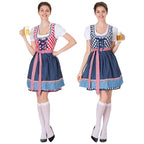 Women's Bavarian Dirndl Beer Dress 3-Piece Oktoberfest Costume with Top Skirt Apron