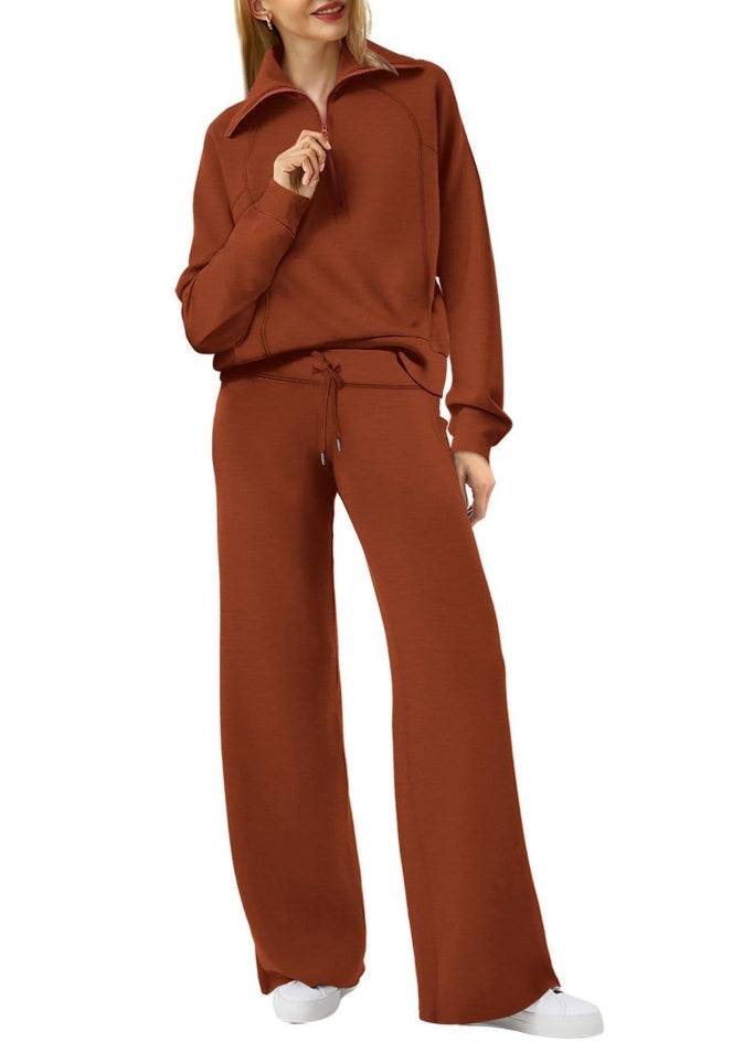Women's Long Sleeve Sweater and Trousers Two-Piece Casual Lounge Set