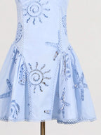 Sarah Express Women's Hollow Out Adjustable Strap Mini Dress