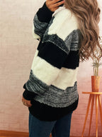 Sarah Express Women's Color Block Dropped Shoulder Sweater