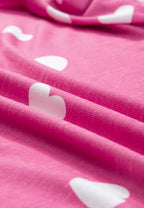 Sarah Express Women's Heart Round Neck Long Sleeve Top and Elastic Waist Shorts Set