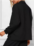 Sarah Express Women's Side Slit Textured Top and Drawstring Pants Set