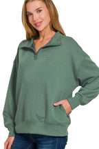 Sarah Express Women’s Scuba Quarter-Zip Sweatshirt Casual All-Season