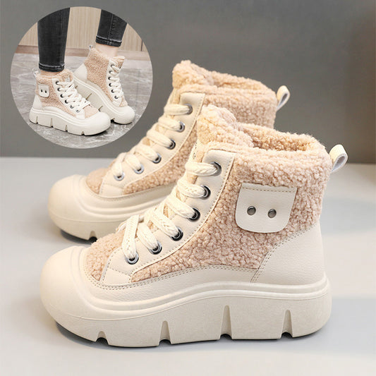 Sarah Express Lace-Up Cashmere High-Top Snow Boots