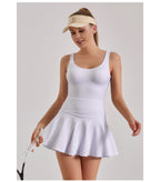 Women's High-Stretch Bodycon Mini Dress Anti-Ride-Up Athletic Sporty Summer Dress