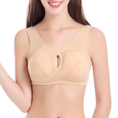 Women's Plus Size Wireless Cotton Comfort Bra Removable Padding