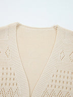 Sarah Express Women's Hollowed Knit Open Front Cardigan