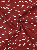 Sarah Express Women's Ruffled Printed Tie Neck Long Sleeve Blouse