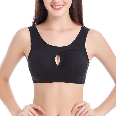 Women's Wireless Support Bra Anti-Sag Full Coverage Cotton Blend Sports