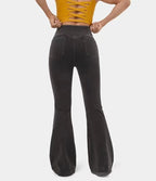 Women's Mid-Waist Bell Bottom Flare Jeans Denim Pants