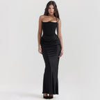 Backless Bandeau Maxi Dress Strapless Bodycon Evening Gown
