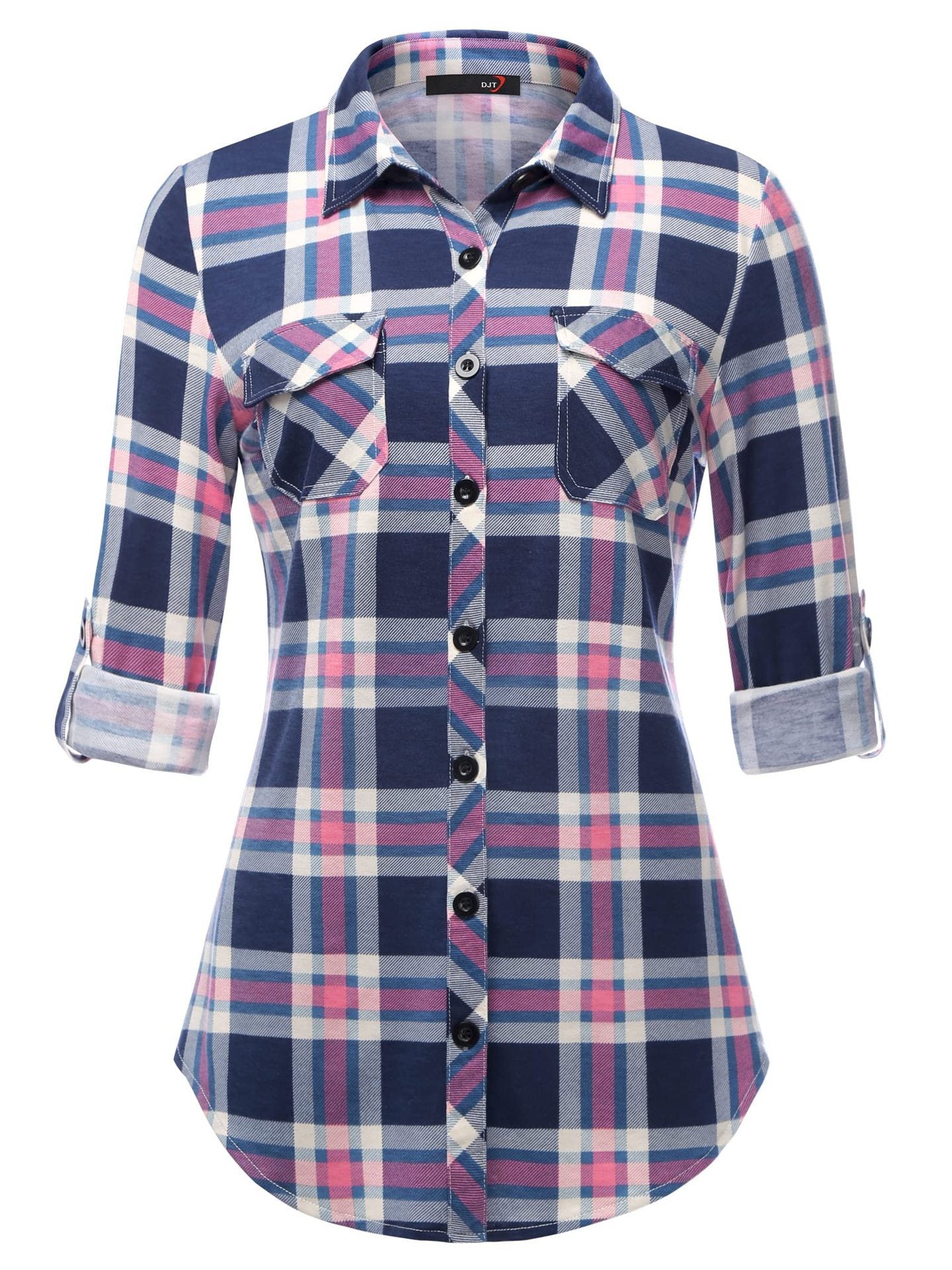 Women's Plaid Button Front Shirt Long Sleeve Casual Cardigan
