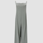 Women's Sleeveless Wide Leg Jumpsuit with Pockets Adjustable Strap Casual Summer Overall