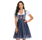 Women's Oktoberfest Dirndl Costume Bavarian Dress with Apron and Ribbon