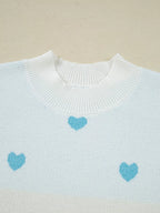 Sarah Express Women's Multicolour Heart Pattern Dropped Shoulder Sweater