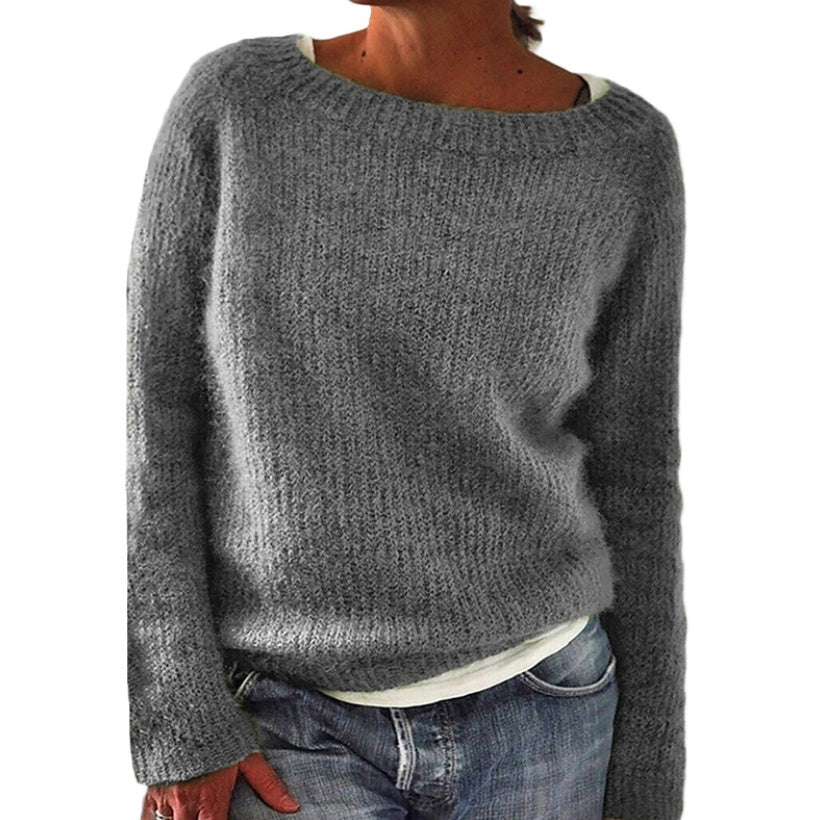 Women's Knit Sweater Casual Plain Fine Wool Moderate Thickness Long Sleeve