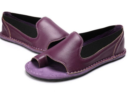 Sarah Express Summer Fashion Sandals - Round Toe Slip-On Sandals Purple