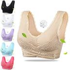 Women's Wireless Sports Bra Lace Detail Seamless