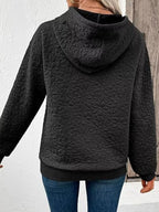 Sarah Express Women's Textured Floral Quilted Hoodie