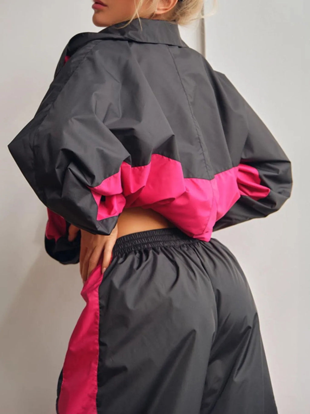 Sarah Express Women's Zip Up Long Sleeve Top and Pants Set