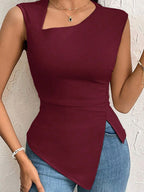 Sarah Express Women's Slit Asymmetrical Tank Top