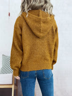 Sarah Express Women's Quarter Zip Ribbed Hem Sweater