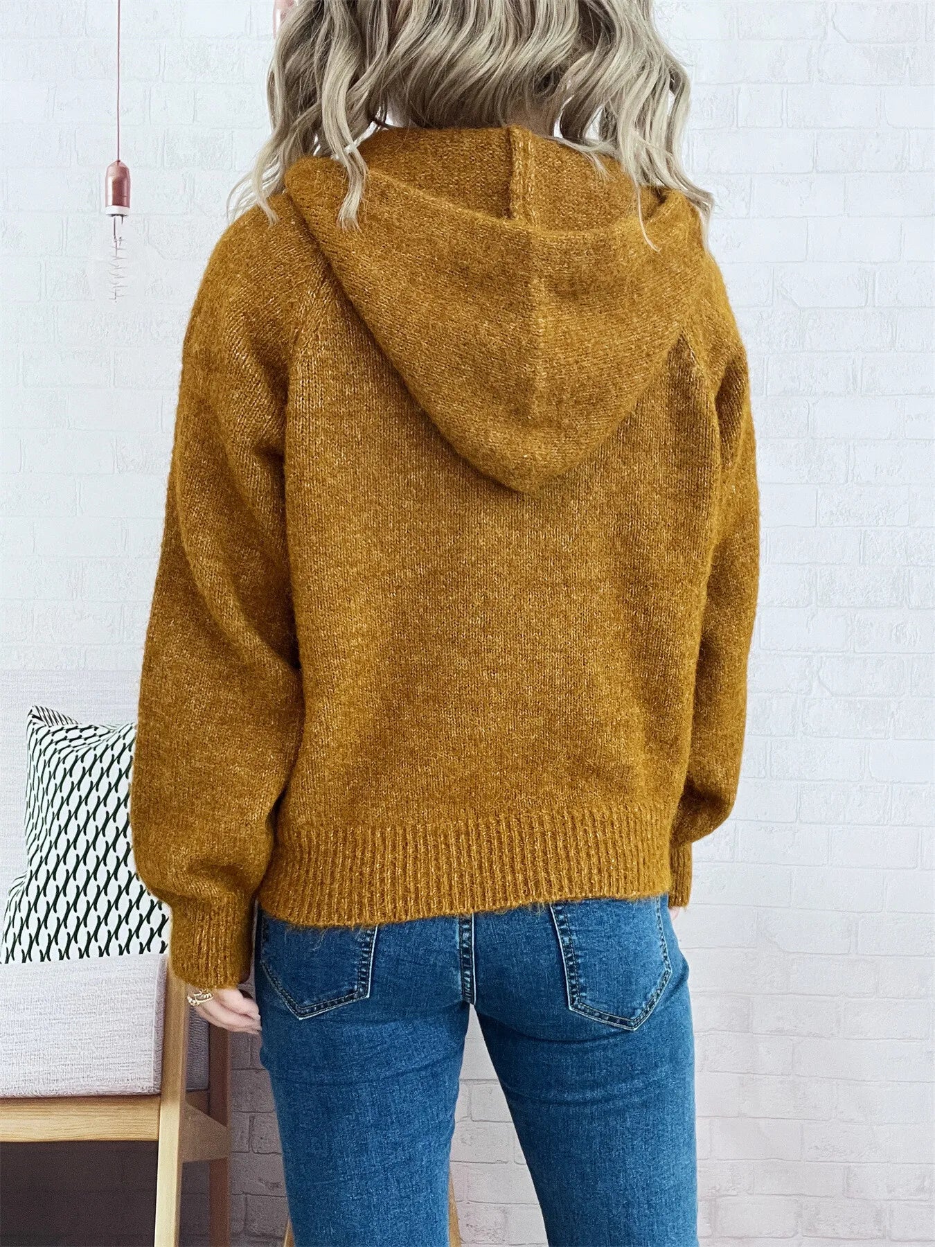 Sarah Express Women's Quarter Zip Ribbed Hem Sweater