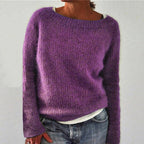 Women's Knit Sweater Casual Plain Fine Wool Moderate Thickness Long Sleeve