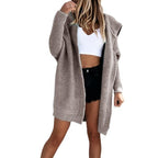 Women's Hooded Longline Cardigan Sweater Coat Oversized Knit
