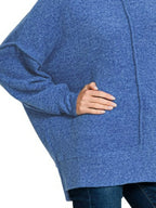 Sarah Express Women’s Oversized Brushed Melange Hacci Tunic Sweater