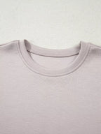 Sarah Express Women's Solid Color Drop Shoulder Pullover and Drawstring Mini Skirt 2pcs Outfit