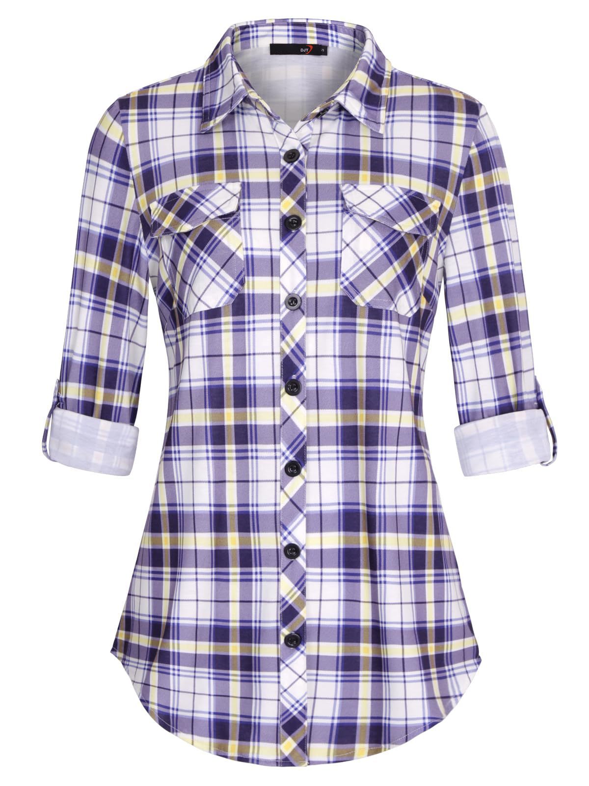Women's Plaid Button Front Shirt Long Sleeve Casual Cardigan