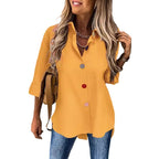 Women's Button Front Cardigan Shirt - Long Sleeve Casual Top