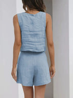 Sarah Express Women's Square Neck Tank and Shorts Set