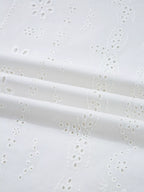 Sarah Express Women's Eyelet Embroidered Smocked Cuff Sheer Blouse