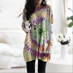 Women's Spiral Print Batwing Sleeve Long Sleeve Sweatshirt